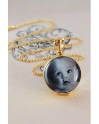 Otis Jaxon London - Round Sterling Photo Locket Necklace - Lyst