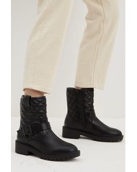 Dorothy Perkins - Comfort Wide Fit Amelia Quilted Buckle Boots - Lyst