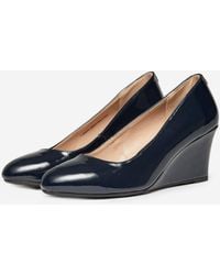 Dorothy Perkins - Wide Fit Navy Dreamers Wedge Court Shoe - Lyst