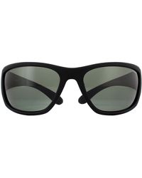 Polaroid - Wrap Rubber Black Grey Polarized Sunglasses - Lyst