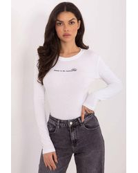 Love Lace - Fitted Cotton Long Sleeve Blouse With Embroidery Style 224901 - Lyst