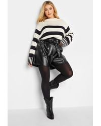 Yours - Leather Look Shorts - Lyst