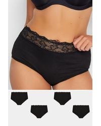 Yours - 4 Pack Lace Trim Full Briefs - Lyst