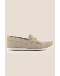 Silver Street London - Stanhope Suede Leather Casual Penny Loafers - Lyst