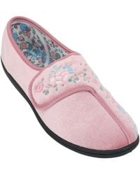 Chums - Dr Keller Wide E Fit Embroidered Touch Fasten Slipper - Lyst