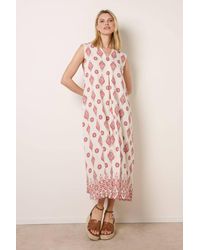Blue Vanilla - Wine Sleeveless V-Neck Maxi Dress - Lyst