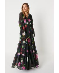 Coast - Ruched Sleeve Tiered Maxi Dress - Lyst