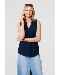 Izabel London - Lace Trim Sleeveless V-Neck Blouse - Lyst