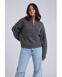Urban Bliss - Ribbed Oversized Half Zip Jumper - Lyst