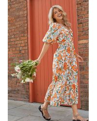 Dorothy Perkins - Poplin Twist Front Midi Dress - Lyst