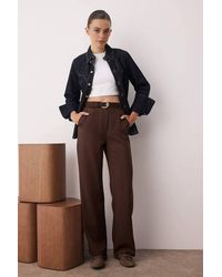 WOVCOR - High Waist Tailored Wide Leg Woven Trousers - Lyst