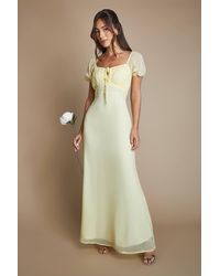 Oasis - Angel Sleeve Wrap Bodice Chiffon Bridesmaid Maxi Dress - Lyst