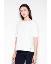 Love Lace - Asymmetrical Short Sleeve Blouse Back Cutout - Lyst