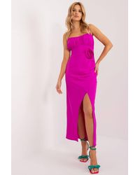 Love Lace - Viscose Round Neck Strappy Comfortable Pencil Dress - Lyst