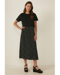 Oasis - Woven Mix 2 In 1 Polka Dot Dress - Lyst