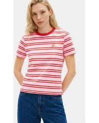 Tommy Hilfiger - Th Script Reg C-Nk Ss Tee Preppy Stripe Bonita Fireworks - Lyst
