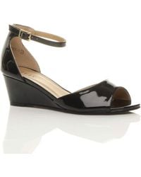 AJVANI - Mid Wedge Heel Ankle Strap Sandals - Lyst