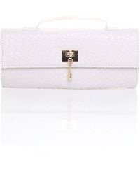 AJVANI - Top Handle Party Woven Weave Clutch Bag - Lyst
