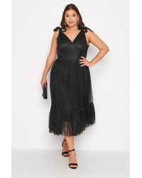 Yours - Spot Mesh Tiered Dress - Lyst