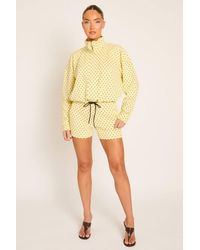Rebellious Fashion - High Neck Zip Up Jacket & Shorts Co-Ord Set - Lyst