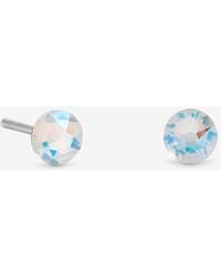 Simply Silver - Sterling Plated 4Mm Opal Studs - Lyst