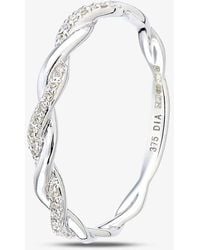 T.H.Baker - 9Ct 0.07Ct Diamond Twist Eternity Ring - Lyst