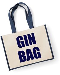60 SECOND MAKEOVER - Large Jute Bag Gin Bag Navy Blue Bag New Mum - Lyst