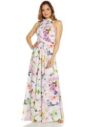 Adrianna Papell - Floral Halter Gown - Lyst