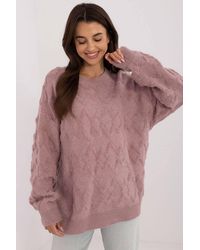 Love Lace - Jumper Casual Textured Weave Round Neck Sweater - Lyst