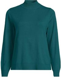 Lands' End - Button Cuff Polo Neck Jumper - Lyst