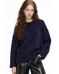 MixRay - Oversized Ribbed Knit Sweater With Crew Neck - Lyst
