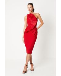 Coast - Pleated Front One Shoulder Midi Dress - Lyst