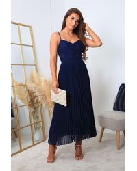 Double Second - Strappy Pleated Lace Dress - Lyst