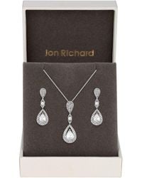 Jon Richard - Gift Packaged Cubic Zirconia Pear Drop Earring & Necklace Set - Lyst