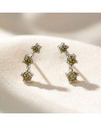 Harfi - Peridot August Birthstone Climber Stud Earrings - Lyst