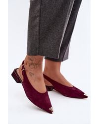 Love Lace - Classic Leather Suede Sandals With 3Cm Heel - Lyst