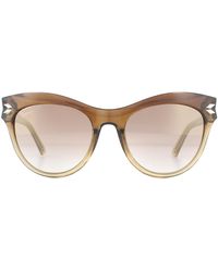 Swarovski - Cat Eye Brown Gradient Brown Gradient Gold Mirror Sunglasses - Lyst