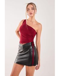 Pink Vanilla - Asymmetric Side Ruched Top - Lyst