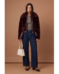Urban Bliss - Faux Fur Belted Bomber Jacket - Lyst