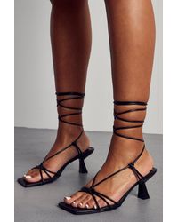 MissPap - Square Toe Strappy Mid Heel - Lyst