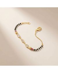 The Colourful Aura - Minimalistic Beaded Stone Slim Mangalsutra Bracelet - Lyst