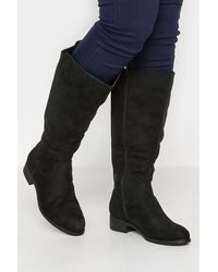 Yours - Wide And Extra Wide Fit Faux Suede Knee High Boots - Lyst
