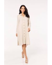 Liquorish - Linen Blend Midi Dress - Lyst