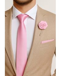 AJVANI - Formal Wedding Pocket Square + Bowtie + Flower Buttonhole Pin + Tie Set - Lyst