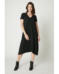 MAINE - Plain V Neck Short Sleeve Midi Dress - Lyst