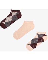Penti - Shiny Checkered Diamond Pattern Cotton 2-Pack Ankle Socks - Lyst
