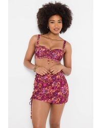 Joe Browns - Floral Print Swim Skirt With Side Ruching & Beaded Bow - Lyst