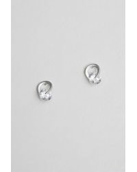 Simply Silver - Recycled Sterling Silver 925 Cubic Zirconia And Polished Earrings - Lyst