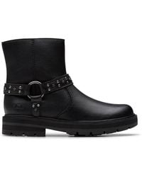 Clarks - Prague Shine Kid Leather Ankle Boots - Lyst