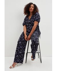 Dorothy Perkins - Curve Abstract Print V Neck Jumpsuit - Lyst